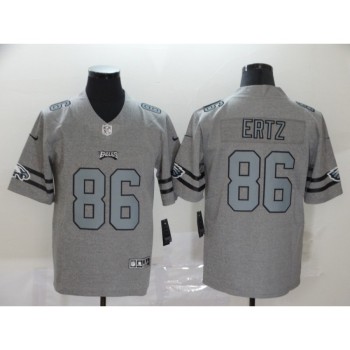 Men's Philadelphia Eagles #86 Zach Ertz 2019 Gray Gridiron Team Logo Limited Stitched NFL Jersey Men's Philadelphia Eagles #86 Zach Ertz 2019 Gray Gridiron Team Logo Limited Stitched NFL Jersey