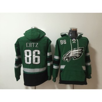 Men's Philadelphia Eagles #86 Zach Ertz Green All Stitched NFL Hoodie Sweatshirt Men's Philadelphia Eagles #86 Zach Ertz Green All Stitched NFL Hoodie Sweatshirt
