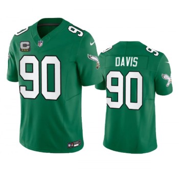 Men's Philadelphia Eagles #90 Jordan Davis Green 2023 F.U.S.E. With 3-star C Patch Vapor Untouchable Stitched Football Jersey Men's Philadelphia Eagles #90 Jordan Davis Green 2023 F.U.S.E. With 3-star C Patch Vapor Untouchable Stitched Football Jersey
