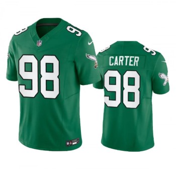 Men's Philadelphia Eagles #98 Jalen Carter Green 2023 F.U.S.E. Vapor Untouchable Stitched Football Jersey Men's Philadelphia Eagles #98 Jalen Carter Green 2023 F.U.S.E. Vapor Untouchable Stitched Football Jersey