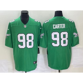 Men's Philadelphia Eagles #98 Jalen Carter Green Stitched Football Jersey Men's Philadelphia Eagles #98 Jalen Carter Green Stitched Football Jersey
