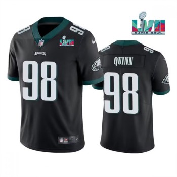 Men's Philadelphia Eagles #98 Robert Quinn Black Super Bowl LVII Vapor Untouchable Limited Stitched Jersey Men's Philadelphia Eagles #98 Robert Quinn Black Super Bowl LVII Vapor Untouchable Limited Stitched Jersey