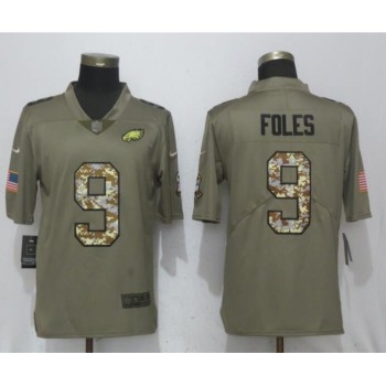Men's Philadelphia Eagles #9 Nick Foles Olive Camo Salute To Service Limited Stitched NFL Jersey Men's Philadelphia Eagles #9 Nick Foles Olive Camo Salute To Service Limited Stitched NFL Jersey