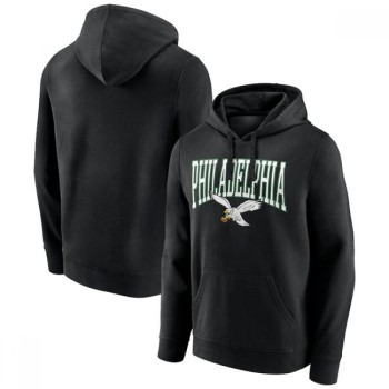 Men's Philadelphia Eagles Black Gridiron Classics Campus Standard Pullover Hoodie Men's Philadelphia Eagles Black Gridiron Classics Campus Standard Pullover Hoodie