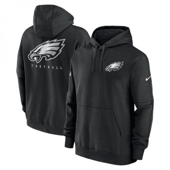 Men's Philadelphia Eagles Black Sideline Club Fleece Pullover Hoodie Men's Philadelphia Eagles Black Sideline Club Fleece Pullover Hoodie