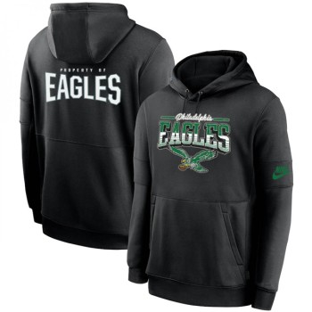Men's Philadelphia Eagles Black Sideline Pullover Hoodie Men's Philadelphia Eagles Black Sideline Pullover Hoodie