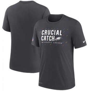 Men's Philadelphia Eagles Charcoal 2021 Crucial Catch Performance T-Shirt Men's Philadelphia Eagles Charcoal 2021 Crucial Catch Performance T-Shirt