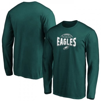 Men's Philadelphia Eagles Green Clamp Down Long Sleeve T-Shirt Men's Philadelphia Eagles Green Clamp Down Long Sleeve T-Shirt