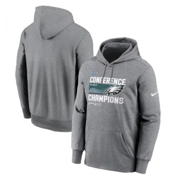 Men's Philadelphia Eagles Heather Gray 2022 NFC Champions Locker Room Trophy Collection Pullover Hoodie Men's Philadelphia Eagles Heather Gray 2022 NFC Champions Locker Room Trophy Collection Pullover Hoodie