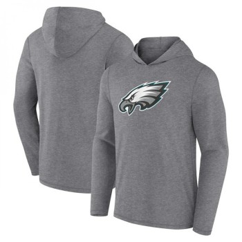 Men's Philadelphia Eagles Heather Gray Primary Logo Long Sleeve Hoodie T-Shirt Men's Philadelphia Eagles Heather Gray Primary Logo Long Sleeve Hoodie T-Shirt