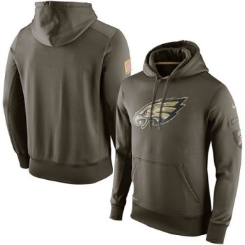 Men's Philadelphia Eagles Olive Salute To Service KO Performance Hoodie Men's Philadelphia Eagles Olive Salute To Service KO Performance Hoodie