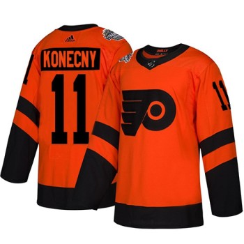 Men's Philadelphia Flyers #11 Travis Konecny Orange 2019 NHL Stadium Series Stitched Jersey Men's Philadelphia Flyers #11 Travis Konecny Orange 2019 NHL Stadium Series Stitched Jersey