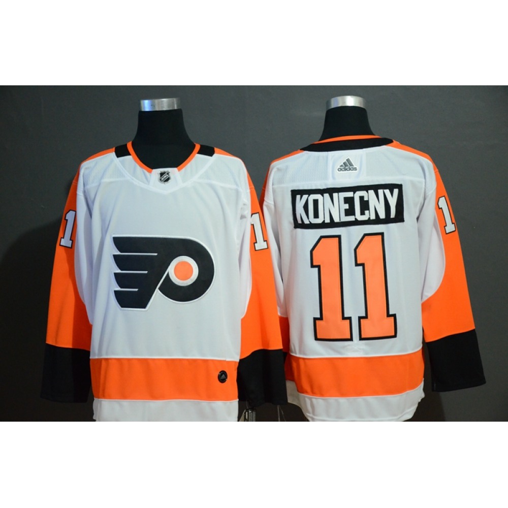Men's Philadelphia Flyers #11 Travis Konecny White Stitched NHL Jersey
