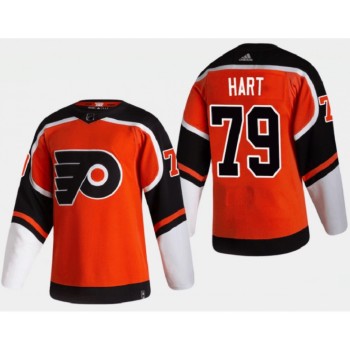 Men's Philadelphia Flyers #79 Carter Hart 2021 Orange Reverse Retro Stitched Jersey Men's Philadelphia Flyers #79 Carter Hart 2021 Orange Reverse Retro Stitched Jersey