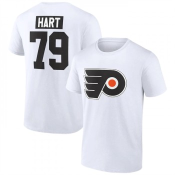 Men's Philadelphia Flyers #79 Carter Hart White T-Shirt Men's Philadelphia Flyers #79 Carter Hart White T-Shirt