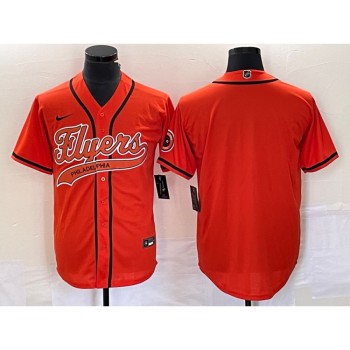Men's Philadelphia Flyers Blank Orange Cool Base Stitched Baseball Jersey Men's Philadelphia Flyers Blank Orange Cool Base Stitched Baseball Jersey