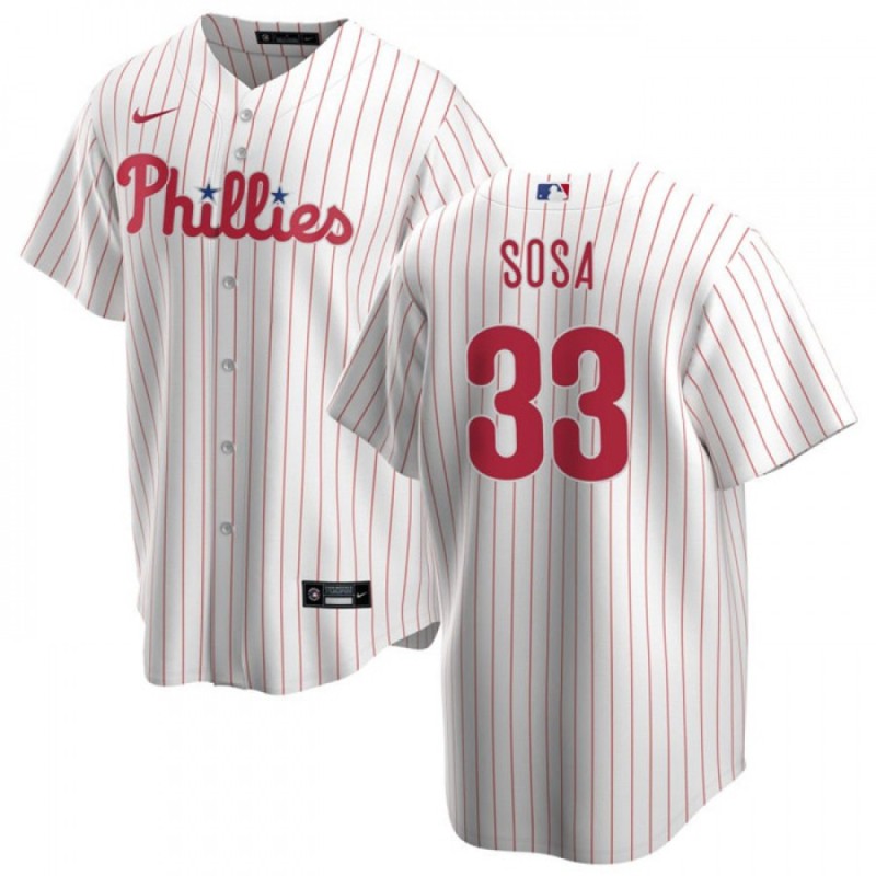 Men's Philadelphia Phillies #33 Edmundo Sosa White Cool Base Stitched Baseball Jersey Men's Philadelphia Phillies #33 Edmundo Sosa White Cool Base Stitched Baseball Jersey