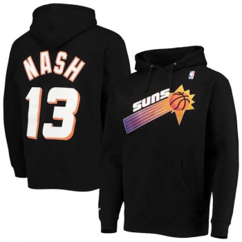 Men's Phoenix Suns #13 Steve Nash 2021 Black Pullover Hoodie Men's Phoenix Suns #13 Steve Nash 2021 Black Pullover Hoodie