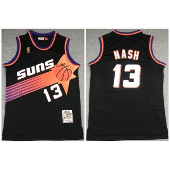 Men's Phoenix Suns #13 Steve Nash Black 1996-97 Throwback Stitched Jersey Men's Phoenix Suns #13 Steve Nash Black 1996-97 Throwback Stitched Jersey