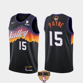 Men's Phoenix Suns #15 Cameron Payne 2021 Black NBA Finals City Edition Stitched Jersey Men's Phoenix Suns #15 Cameron Payne 2021 Black NBA Finals City Edition Stitched Jersey