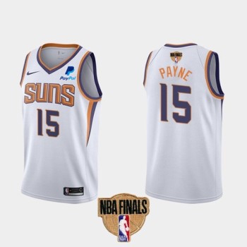 Men's Phoenix Suns #15 Cameron Payne 2021 White NBA Finals Association Edition Stitched Jersey Men's Phoenix Suns #15 Cameron Payne 2021 White NBA Finals Association Edition Stitched Jersey