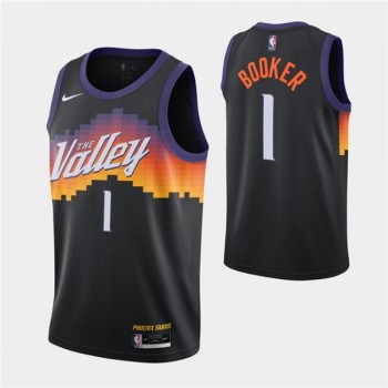 Men's Phoenix Suns #1 Devin Booker Black City Edition Stitched Jersey Men's Phoenix Suns #1 Devin Booker Black City Edition Stitched Jersey