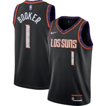 Men's Phoenix Suns #1 Devin Booker Black City Edition Stitched NBA Jersey Men's Phoenix Suns #1 Devin Booker Black City Edition Stitched NBA Jersey