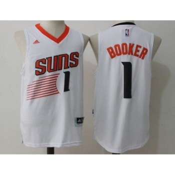 Men's Phoenix Suns #1 Devin Booker White Stitched Basketball Jersey Men's Phoenix Suns #1 Devin Booker White Stitched Basketball Jersey