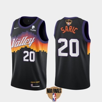 Men's Phoenix Suns #20 Dario Saric 2021 Black NBA Finals City Edition Stitched Jersey Men's Phoenix Suns #20 Dario Saric 2021 Black NBA Finals City Edition Stitched Jersey