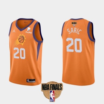 Men's Phoenix Suns #20 Dario Saric 2021 Orange Statement Finals Basketball Swingman Stitched Jersey Men's Phoenix Suns #20 Dario Saric 2021 Orange Statement Finals Basketball Swingman Stitched Jersey