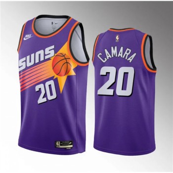 Men's Phoenix Suns #20 Toumani Camara Purple 2023 Draft Classic Edition Stitched Basketball Jersey Men's Phoenix Suns #20 Toumani Camara Purple 2023 Draft Classic Edition Stitched Basketball Jersey