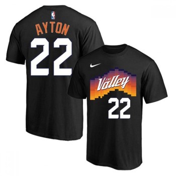 Men's Phoenix Suns #22 Deandre Ayton 2021 Black NBA T-Shirt Men's Phoenix Suns #22 Deandre Ayton 2021 Black NBA T-Shirt