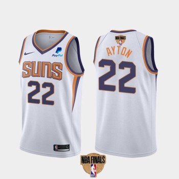 Men's Phoenix Suns #22 Deandre Ayton 2021 White NBA Finals Association Edition Stitched Jersey Men's Phoenix Suns #22 Deandre Ayton 2021 White NBA Finals Association Edition Stitched Jersey