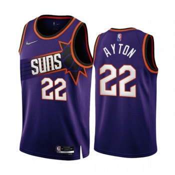 Men's Phoenix Suns #22 Deandre Ayton 2022/23 Purple 75th Anniversary Icon Edition Stitched Jersey Men's Phoenix Suns #22 Deandre Ayton 2022/23 Purple 75th Anniversary Icon Edition Stitched Jersey