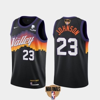 Men's Phoenix Suns #23 Cameron Johnson 2021 Black NBA Finals City Edition Stitched Jersey Men's Phoenix Suns #23 Cameron Johnson 2021 Black NBA Finals City Edition Stitched Jersey