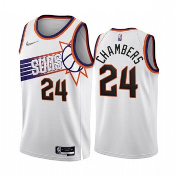 Men's Phoenix Suns #24 Tom Chambers 2022/23 White 75th Anniversary Association Edition Stitched Jersey Men's Phoenix Suns #24 Tom Chambers 2022/23 White 75th Anniversary Association Edition Stitched Jersey