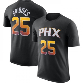 Men's Phoenix Suns #25 Mikal Bridges Black 2022/23 Statement Edition Name & Number T-Shirt Men's Phoenix Suns #25 Mikal Bridges Black 2022/23 Statement Edition Name & Number T-Shirt