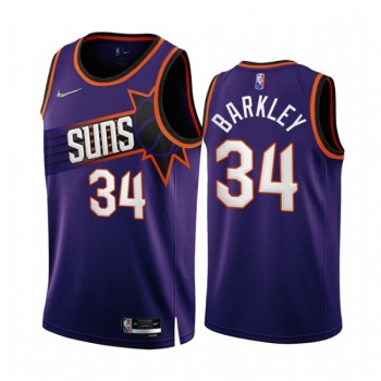 Men's Phoenix Suns #34 Charles Barkley 2022/23 Purple 75th Anniversary Icon Edition Stitched Jersey Men's Phoenix Suns #34 Charles Barkley 2022/23 Purple 75th Anniversary Icon Edition Stitched Jersey
