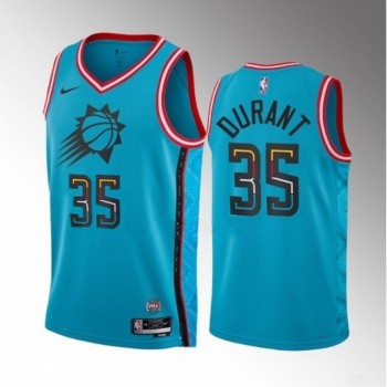 Men's Phoenix Suns #35 Kevin Durant Blue 2022/23 City Edition Stitched Basketball Jersey Men's Phoenix Suns #35 Kevin Durant Blue 2022/23 City Edition Stitched Basketball Jersey