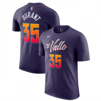 Men's Phoenix Suns #35 Kevin Durant Purple 2023/24 City Edition Name & Number T-Shirt Men's Phoenix Suns #35 Kevin Durant Purple 2023/24 City Edition Name & Number T-Shirt