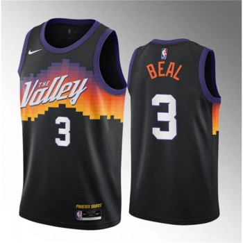 Men's Phoenix Suns #3 Bradley Beal Balck 2021/22 City Edition Stitched Basketball Jersey Men's Phoenix Suns #3 Bradley Beal Balck 2021/22 City Edition Stitched Basketball Jersey