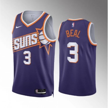 Men's Phoenix Suns #3 Bradley Beal Purple Icon Edition Stitched Basketball Jersey Men's Phoenix Suns #3 Bradley Beal Purple Icon Edition Stitched Basketball Jersey