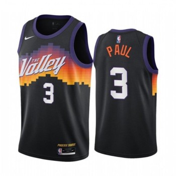 Men's Phoenix Suns #3 Chris Paul 2020 Black City Edition Stitched Jersey Men's Phoenix Suns #3 Chris Paul 2020 Black City Edition Stitched Jersey