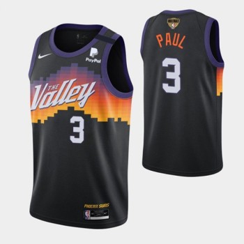 Men's Phoenix Suns #3 Chris Paul 2021 Black NBA Finals City Edition Stitched Jersey Men's Phoenix Suns #3 Chris Paul 2021 Black NBA Finals City Edition Stitched Jersey