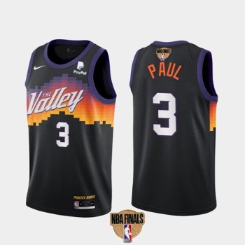 Men's Phoenix Suns #3 Chris Paul 2021 Black NBA Finals City Edition Stitched Jersey Men's Phoenix Suns #3 Chris Paul 2021 Black NBA Finals City Edition Stitched Jersey