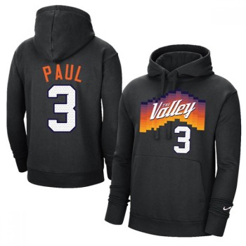 Men's Phoenix Suns #3 Chris Paul 2021 Black Pullover Hoodie Men's Phoenix Suns #3 Chris Paul 2021 Black Pullover Hoodie