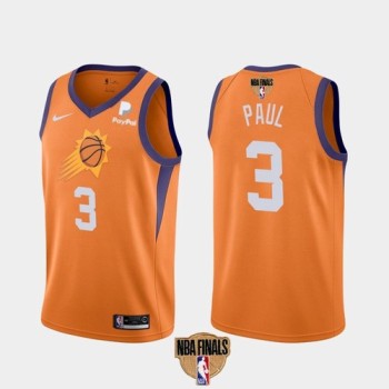 Men's Phoenix Suns #3 Chris Paul 2021 Orange Statement Finals Basketball Swingman Stitched Jersey Men's Phoenix Suns #3 Chris Paul 2021 Orange Statement Finals Basketball Swingman Stitched Jersey