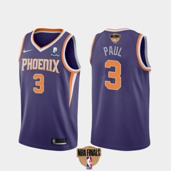 Men's Phoenix Suns #3 Chris Paul 2021 Purple NBA Finals Icon Edition Stitched Jersey Men's Phoenix Suns #3 Chris Paul 2021 Purple NBA Finals Icon Edition Stitched Jersey