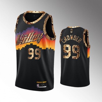 Men's Phoenix Suns #99 Jae Crowder 2021 Balck Exclusive Edition Python Skin Stitched Basketball Jersey Men's Phoenix Suns #99 Jae Crowder 2021 Balck Exclusive Edition Python Skin Stitched Basketball Jersey
