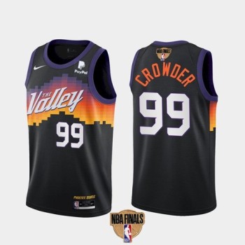Men's Phoenix Suns #99 Jae Crowder 2021 Black NBA Finals City Edition Stitched Jersey Men's Phoenix Suns #99 Jae Crowder 2021 Black NBA Finals City Edition Stitched Jersey